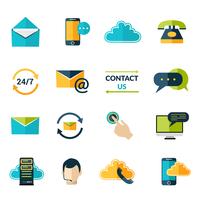 Contact us icons set vector