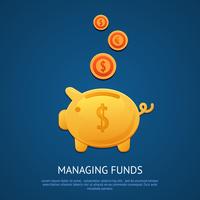 Piggy bank poster vector