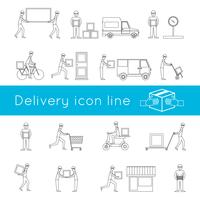 Delivery icons outline set vector