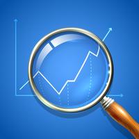 Magnifier and chart vector