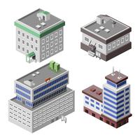 Edificios de oficinas isométricos vector