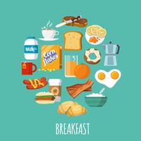 Breakfast icon flat