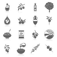 Olives icons black vector