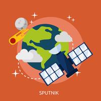 Sputnik Conceptual illustration Design vector