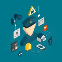 Home security isometric icons vector