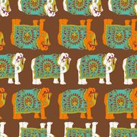 India elephant seamless pattern vector