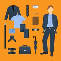 Conjunto de ropa de hombre de negocios vector