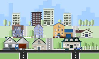 Residential house buildings vector