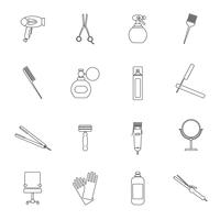 Hairdresser icon set outline vector