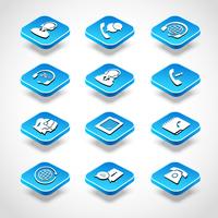 Call Center Isometric Icons vector