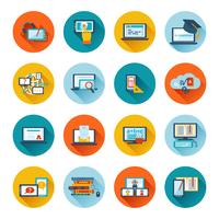 E-learning icon flat vector