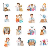 Icono veterinario plano vector