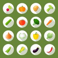 Vegetables Icons Flat Set