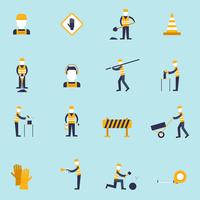 Road worker flat icon vector