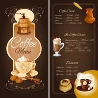 Carta de cafe cafe vector