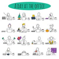 People at office desk vector