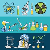 Science sketch banners vector