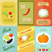 Mini cartel de comida saludable vector