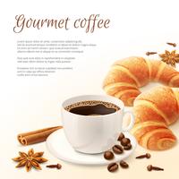 Breakfast With Coffee Background vector