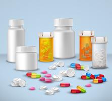 Pill Bottles Set vector