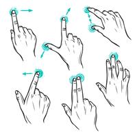 Touch interface gestures icons vector