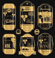 Luxury golden wine label vector