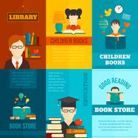 Reading Poster Set vector