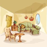 Living Room Interior Sketch vector