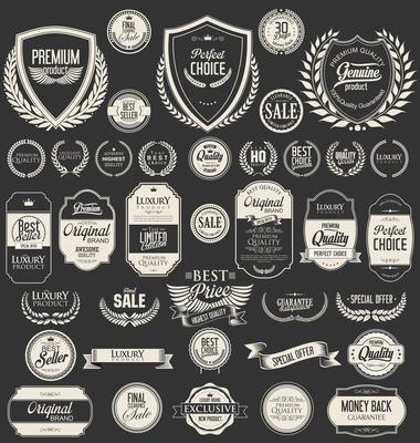 Retro vintage badges and labels collection