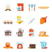 Bakery icon flat vector