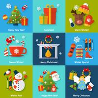 Winter concept set vector