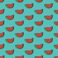 Pattern background with watermelon slice vector