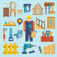 Carpentry icon flat vector