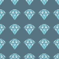 Modelo inconsútil de diamantes azules geométricos en fondo gris. Diseño de cristales de moda hipster.