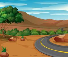 Scene with road to the countryside vector