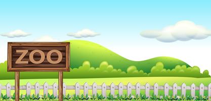 A zoo sign in nature vector