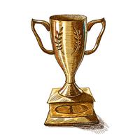 Golden trophy cup vector