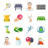 Tennis Icons Flat Set vector