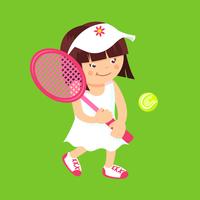 Girl with tennis racquet vector
