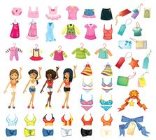 Girl dress set vector