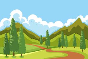 Un paisaje de carretera de montaña plana. vector