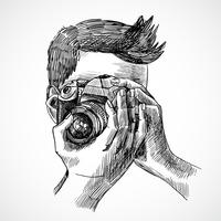 Photographer sketch portrait vector
