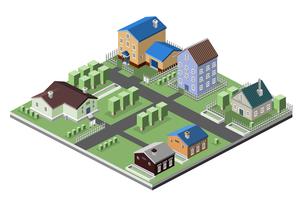 Residential house buildings vector