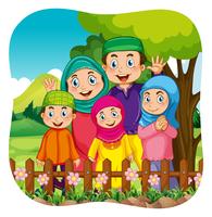 Muslim family in the park vector