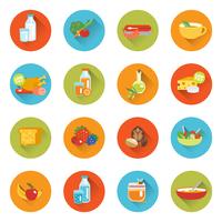 Comida sana iconos planos vector