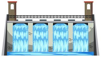 A Big Dam on White Background vector