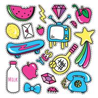 Stickers collections in pop art style vector
