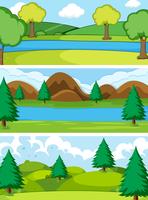 Set of simple nature background vector