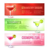 Cocktails banner set vector