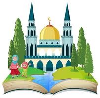 An open book muslim theme vector